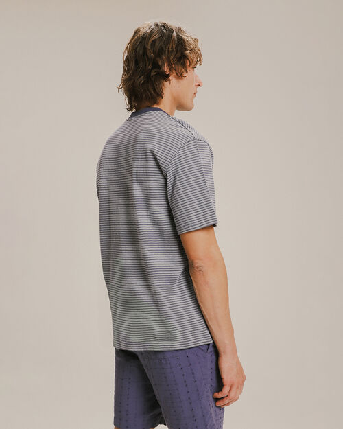 Playera Relax Rayas Azul